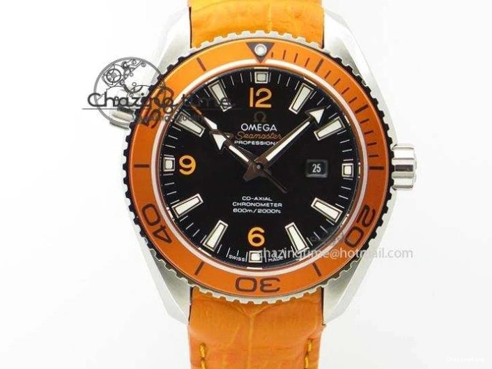 0408 Seamaster 300m Diver YG OMF 1:1 Best Edition Blue Orange Ceramic White Dial on Blue Nato Strap A Colorful 7704